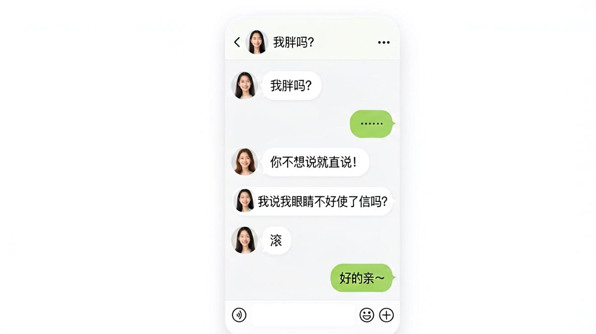 女生灵魂拷问后，男生靠机智活过三秒。