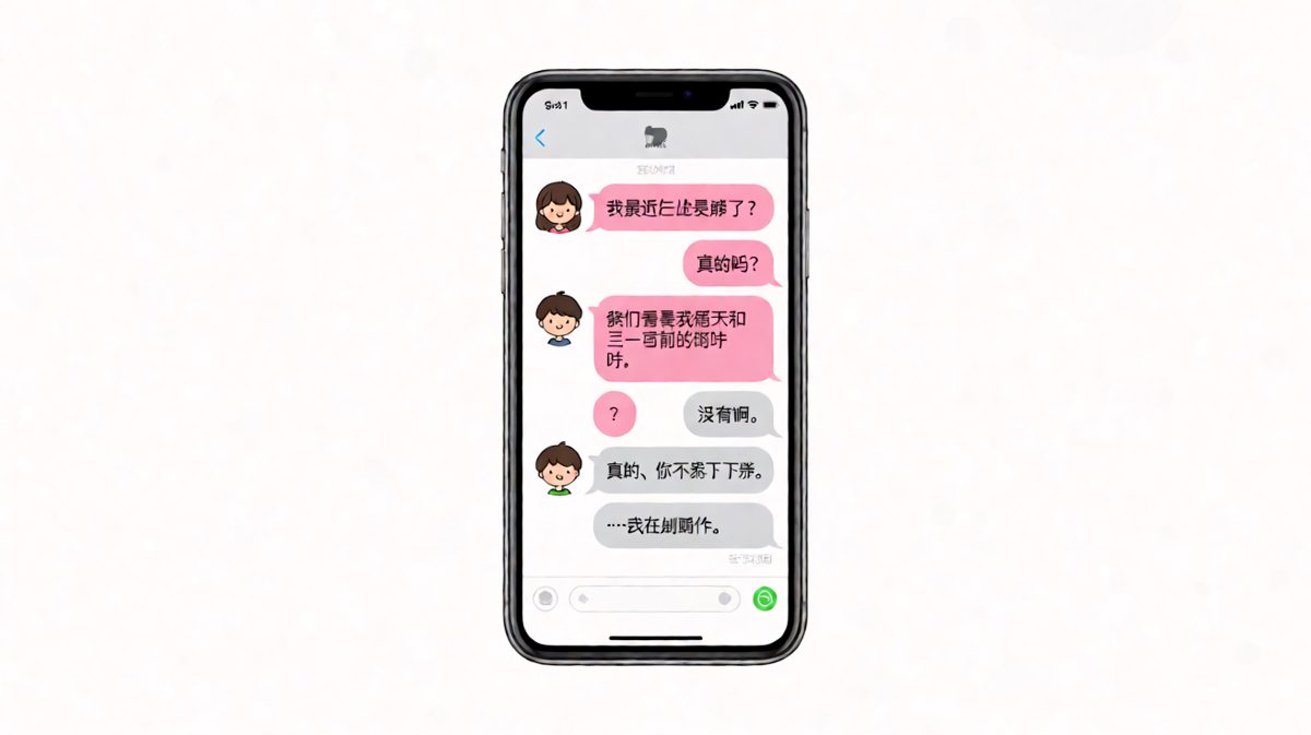 「你不胖」这句话，男生花了整整三分钟才想起来该回什么。