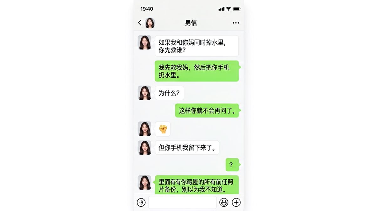 表面问生死，实则查手机，一招制敌。