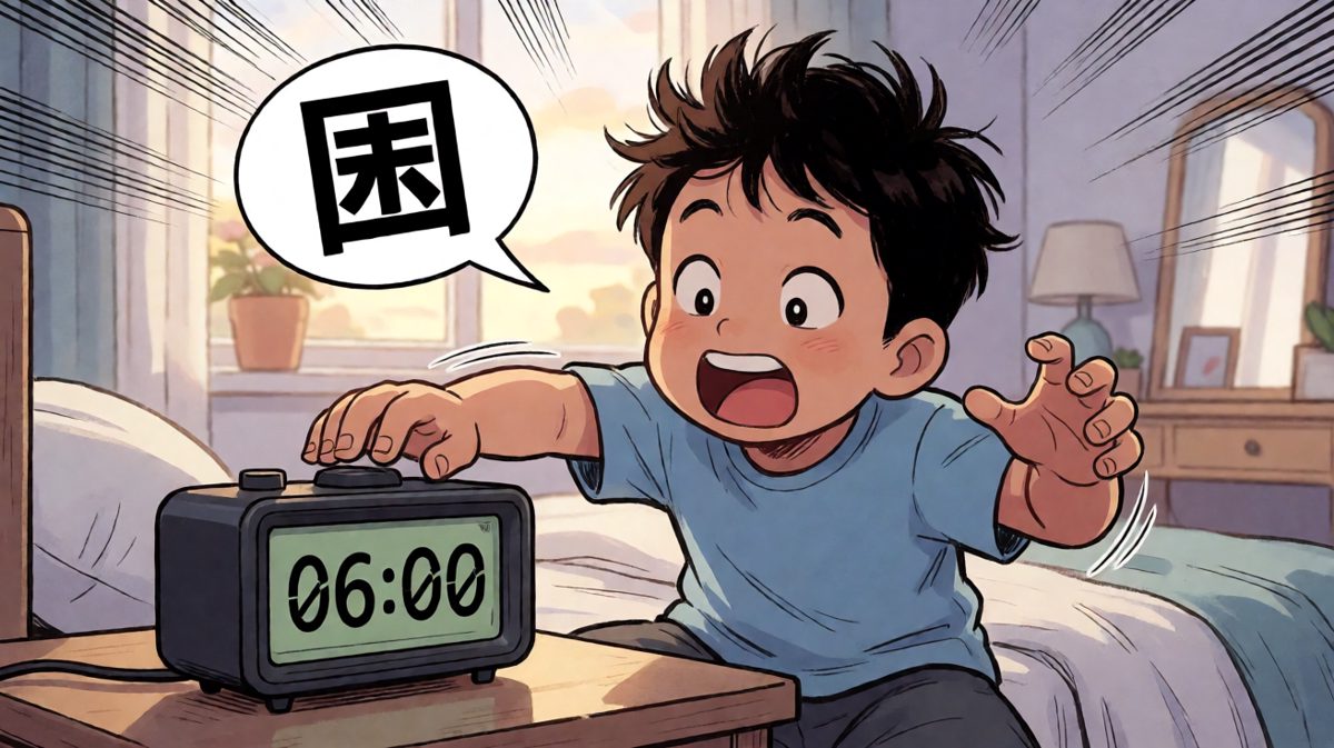 闹钟响！小明瞬间清醒但大脑仍在关机