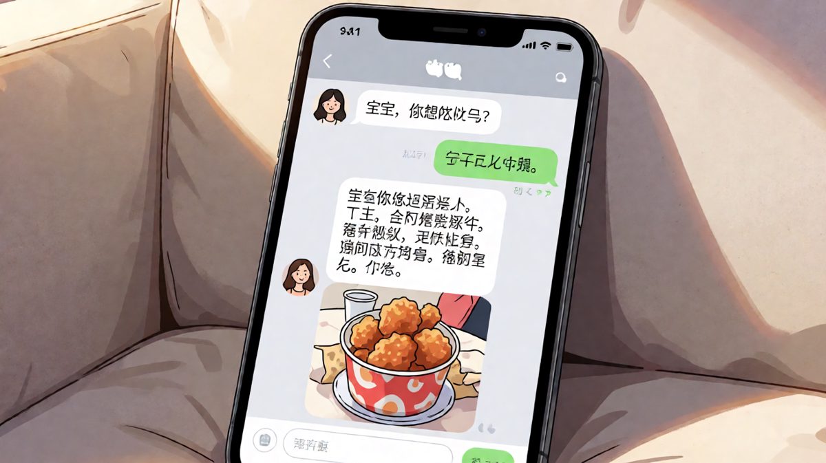 女友说在减肥却发了炸鸡照片的反转对话