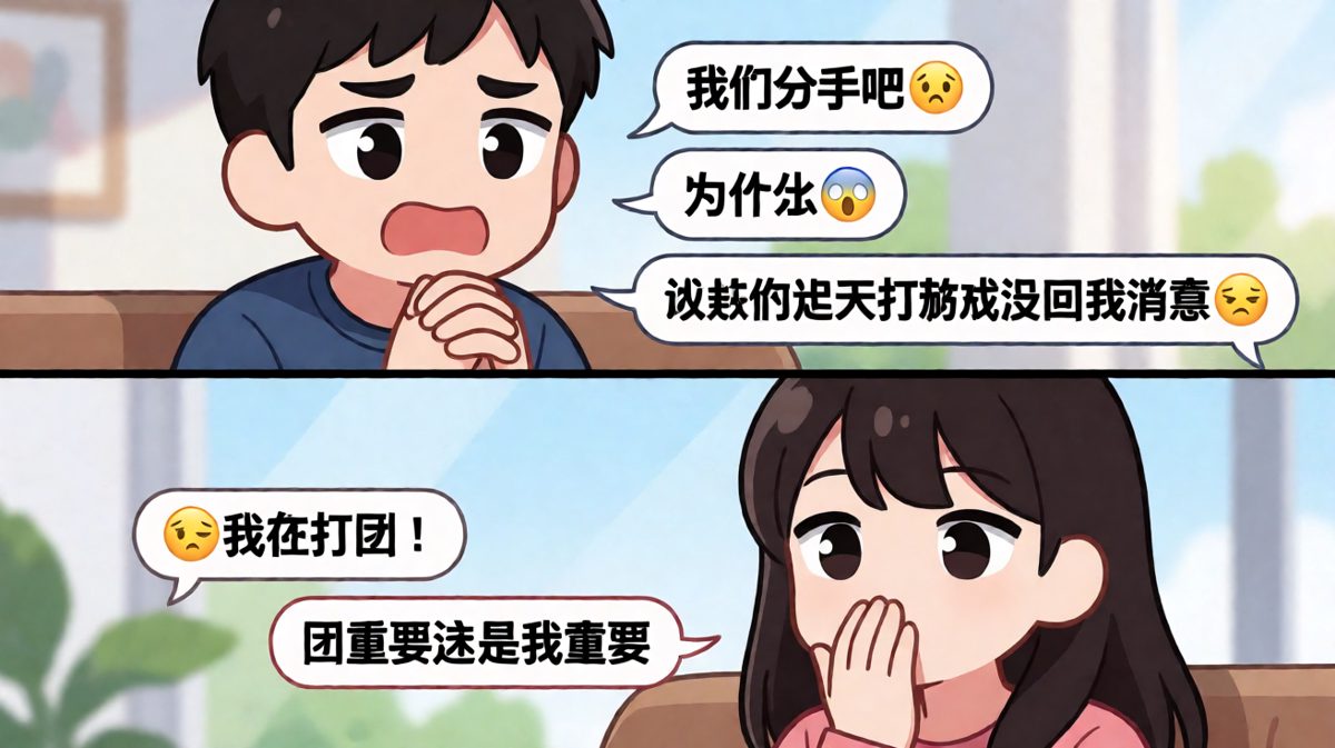 游戏事故引发分手危机，直男终于栽跟头