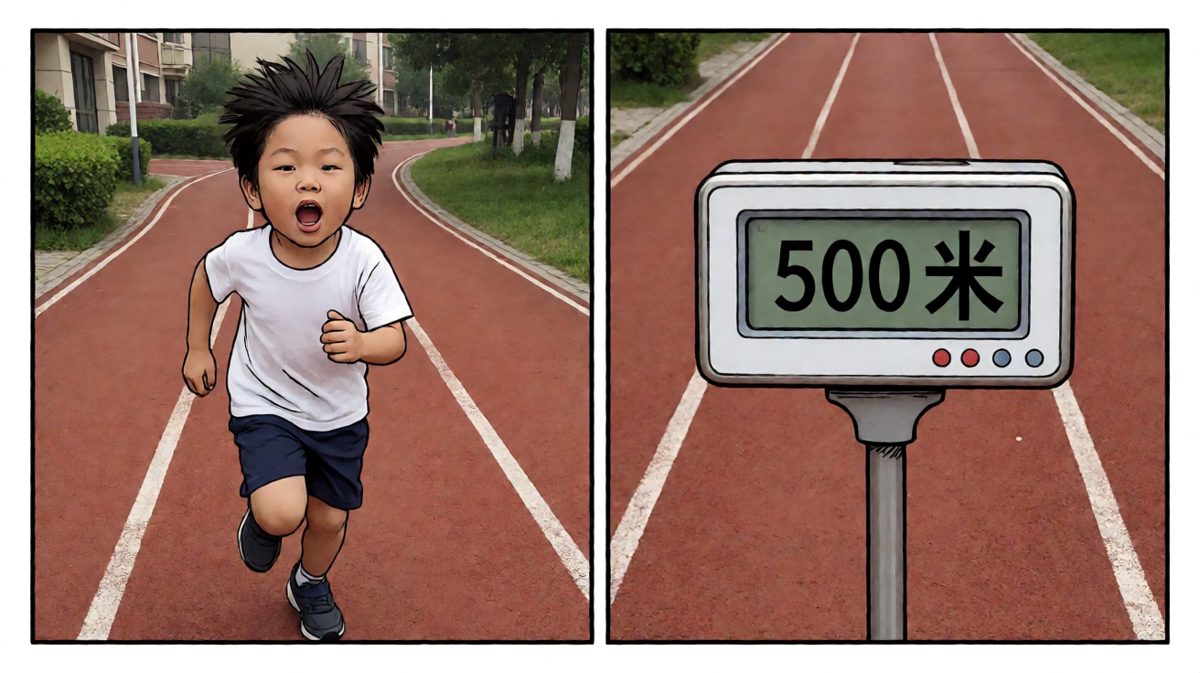 跑了不到500米，小明已经累到怀疑人生。
