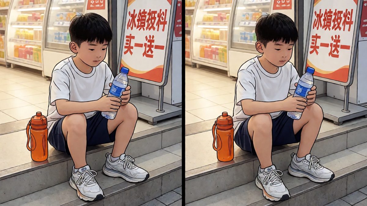 最终，他用500块买的跑鞋走到便利店买了瓶水，决定明天再战。