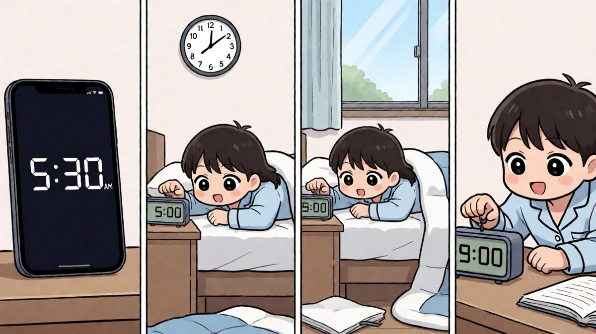 闹钟没响？等等……我手机昨天忘充电了