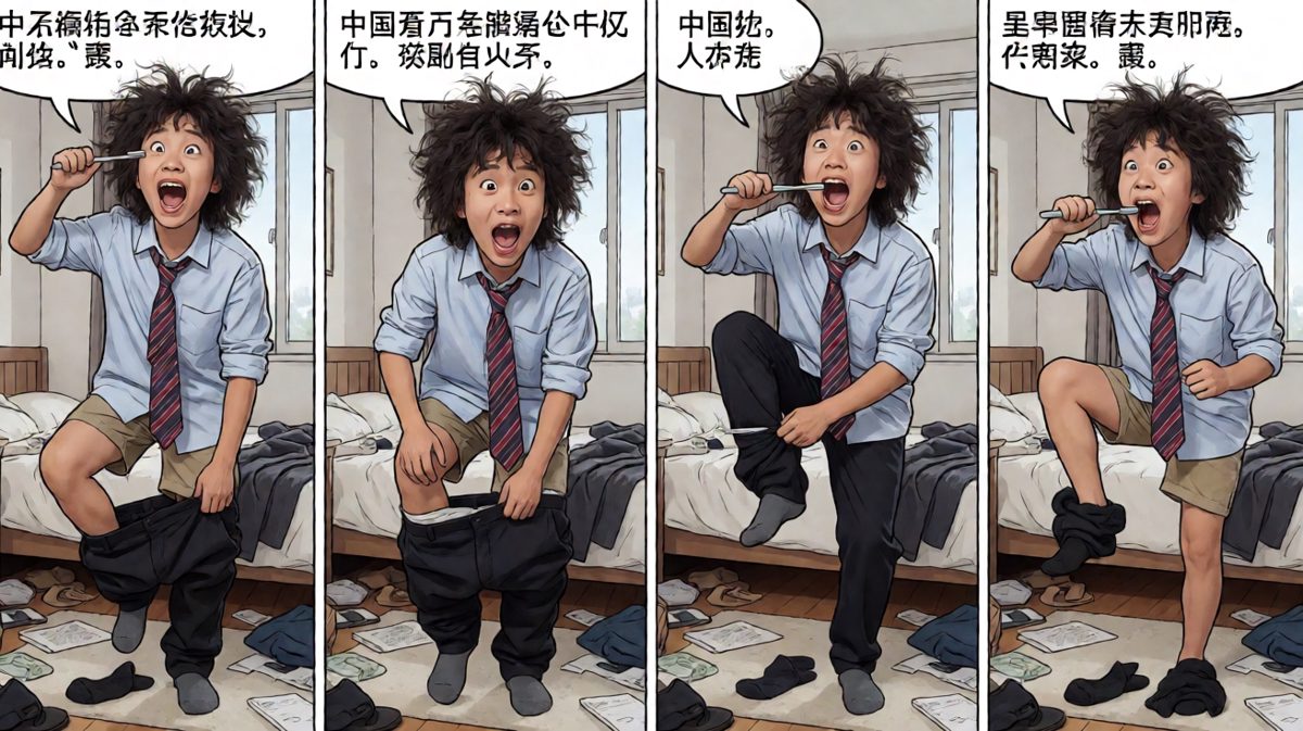 边刷牙边换衣服，这就是时间的力量