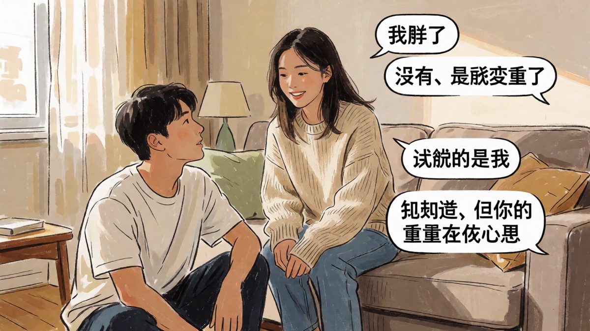 女生问'我胖了吗'，男生回'是我变重了'，一句话证明爱情的重量