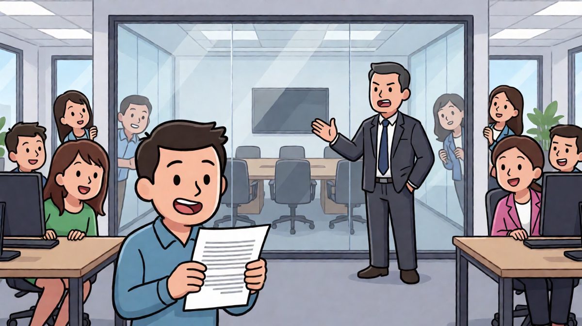 老板严肃宣布：公司近期要优化人员结构，裁掉一些不适合的人。员工声音颤抖：是我吗？老板：不是，是财务部老王，他每天准点下班。