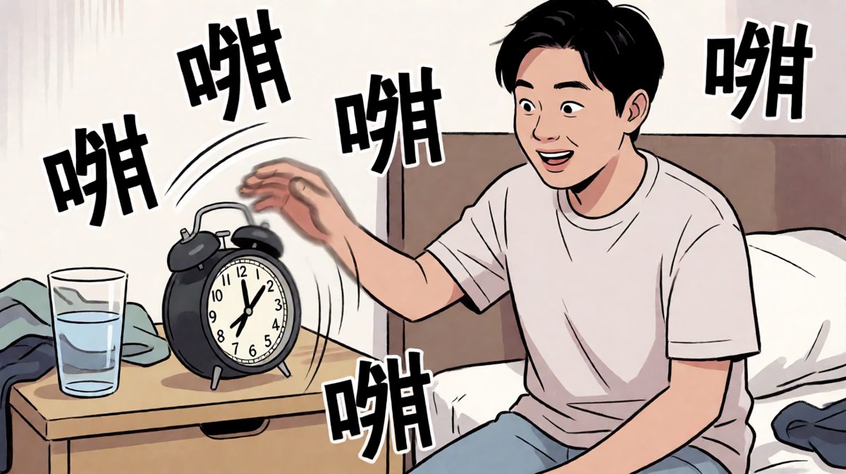 无意识拍掉闹钟，继续睡——这是本能的胜利