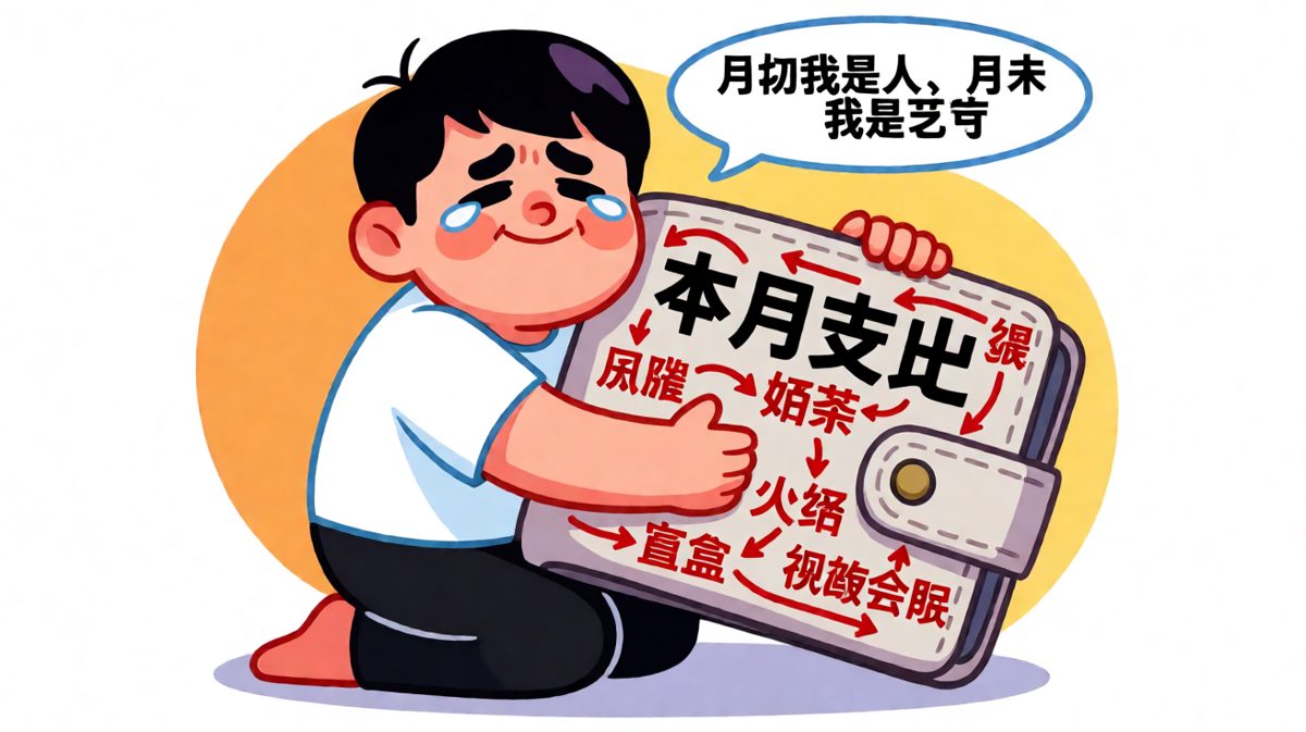 月底的钱包，比我的脸还干净。