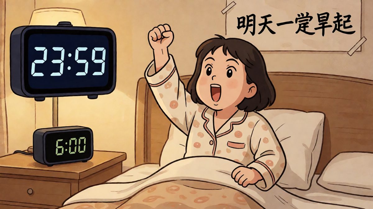 深夜立下flag：明天一定早起！