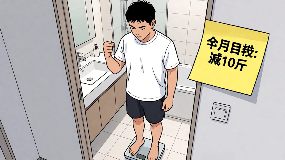 第一格：立下flag，誓要减肥