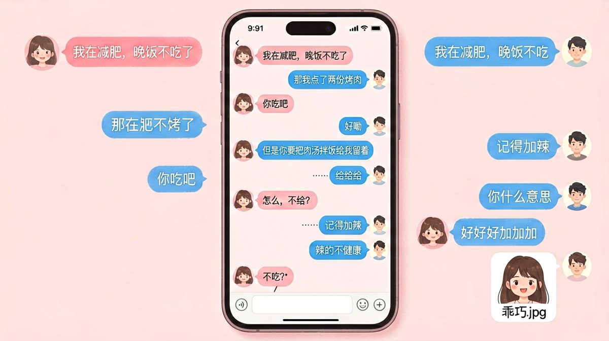 减肥女孩的迷惑逻辑：你吃你的，但肉汤拌饭是我的。