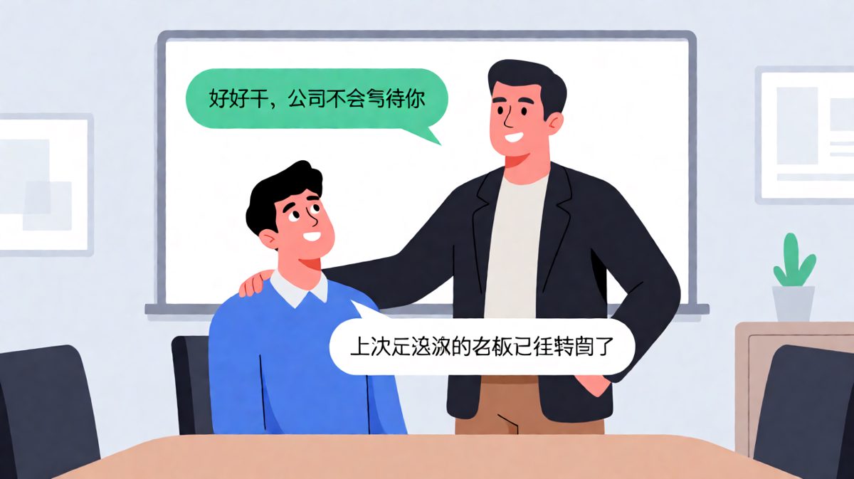 老板画饼现场，员工内心早已看穿一切