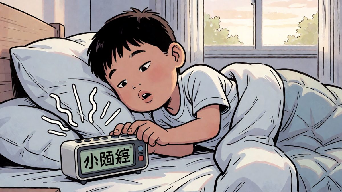 早上闹钟响一个按一个，享受赖床时光。