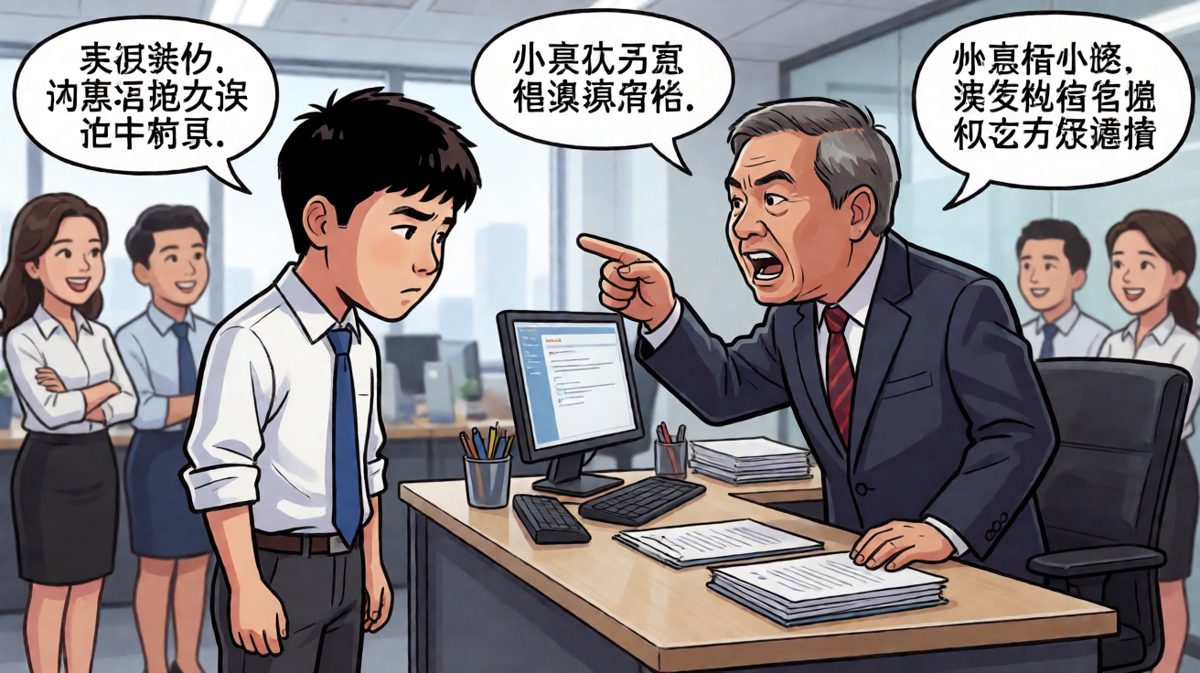 迟到被老板训话，惨不忍睹。