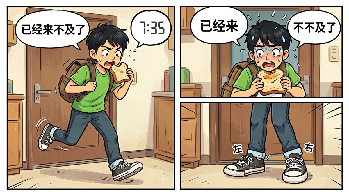 冲出家门才发现鞋都穿反了，社畜的早晨彻底崩盘。