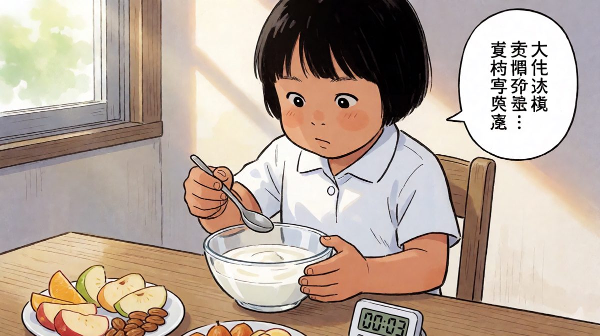 第2格：精细制作中，主角一脸虔诚