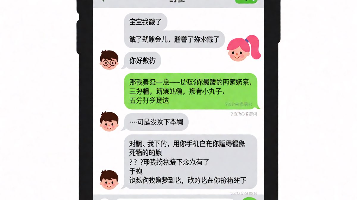 「饿了就睡」的神回复反转，男朋友趁女友睡着偷偷点外卖。