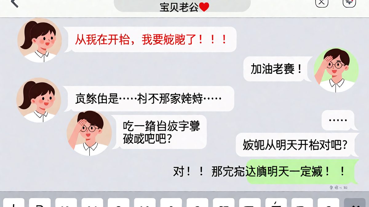 她说要减肥，但烧烤店的香味让她学会了灵活变通