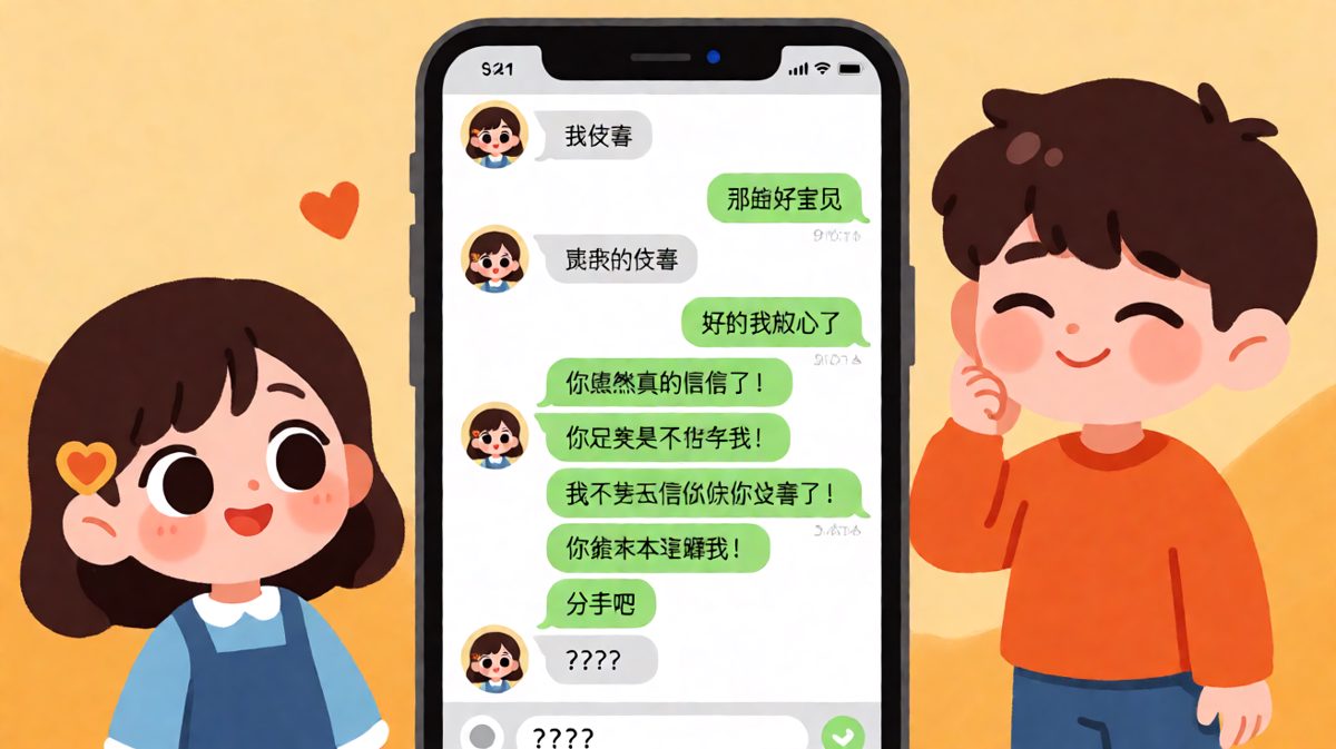 "我没事"翻译器——男生翻译错版本，差点被分手