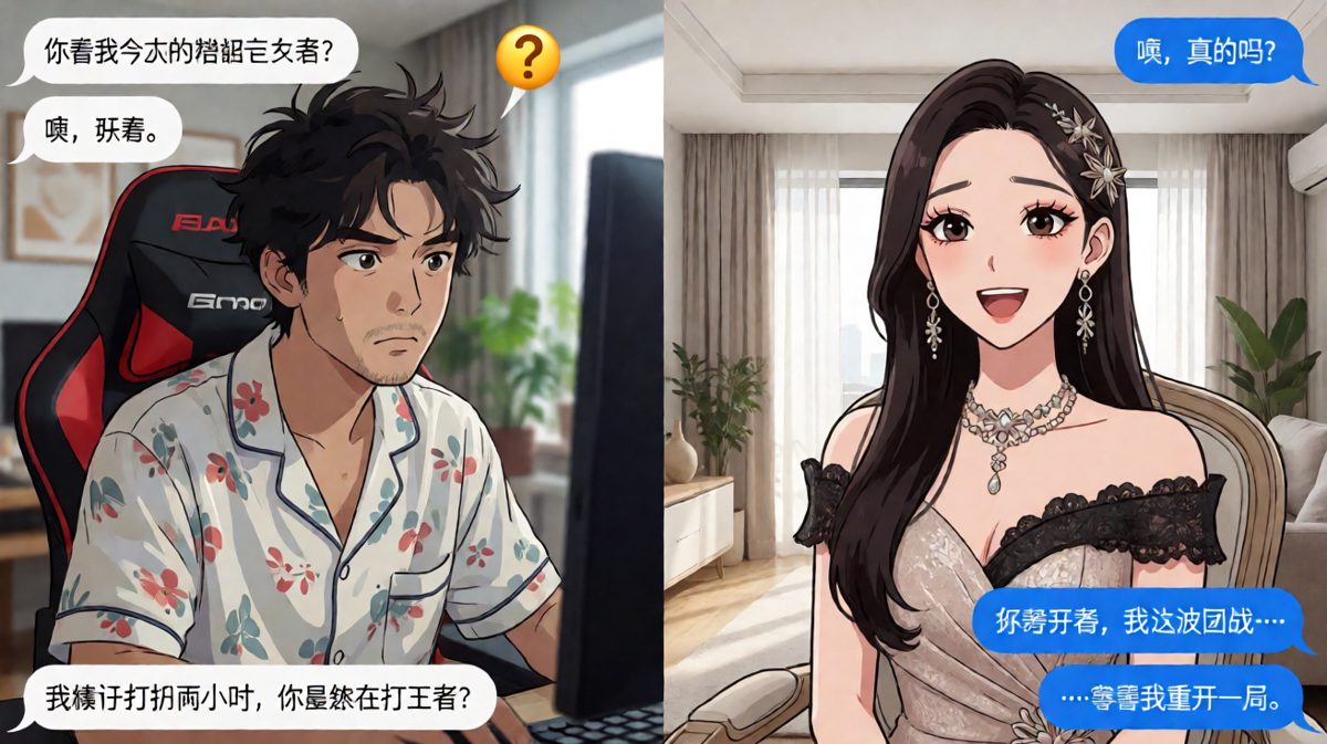 精心打扮两小时，男生第一反应是「团战要紧」