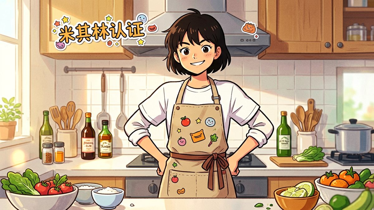 主角雄心壮志地宣布：今天我要征服厨房！