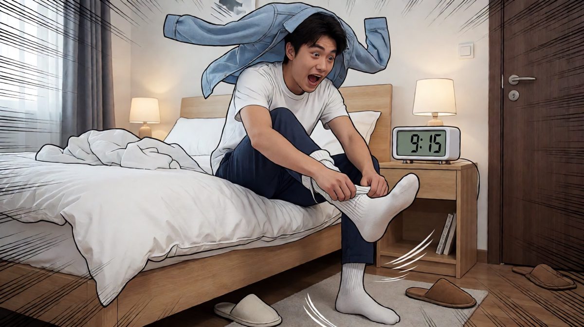 九点十五！要迟到了！！！
