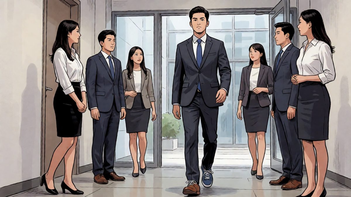 只要我不低头，就没人发现鞋子穿错了。