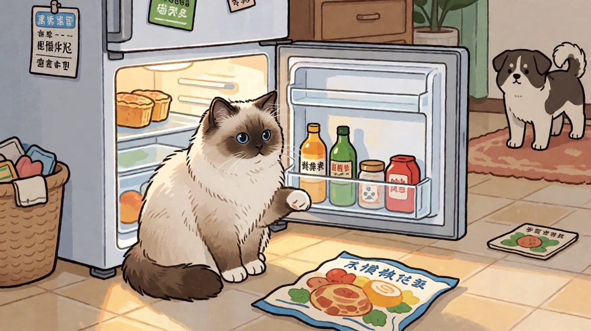 猫：这是新的酸奶，我帮你试过了