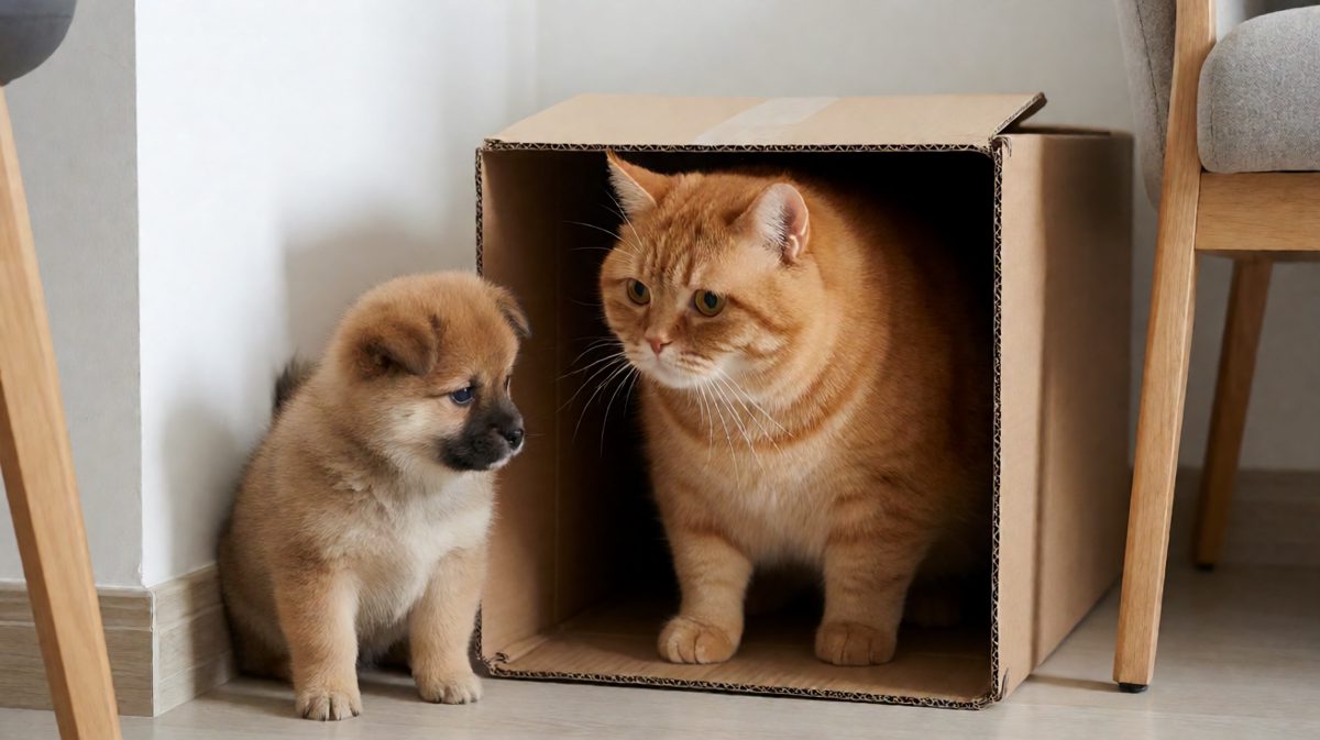 猫：这箱子我先抢的，你俩去睡沙发