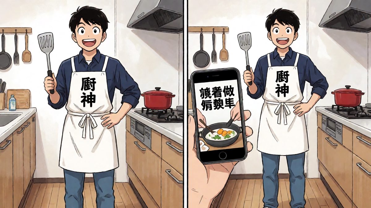 自信满满：今天我要征服厨房！