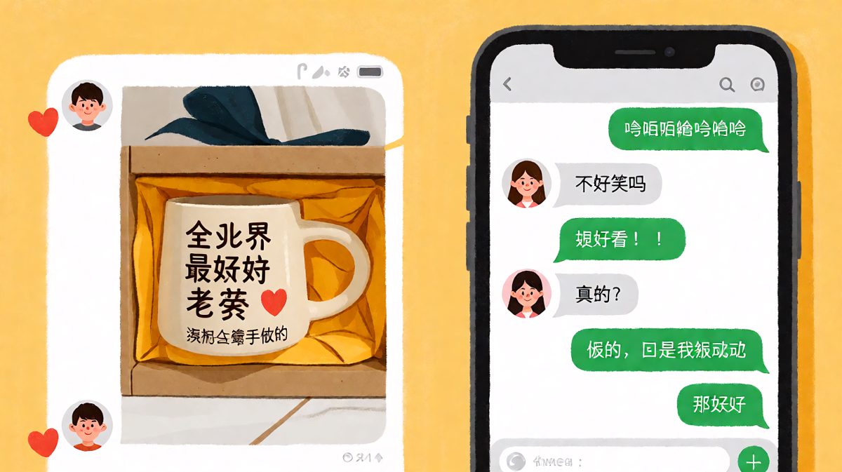 丑杯子背后的真诚让女友嘴硬心软