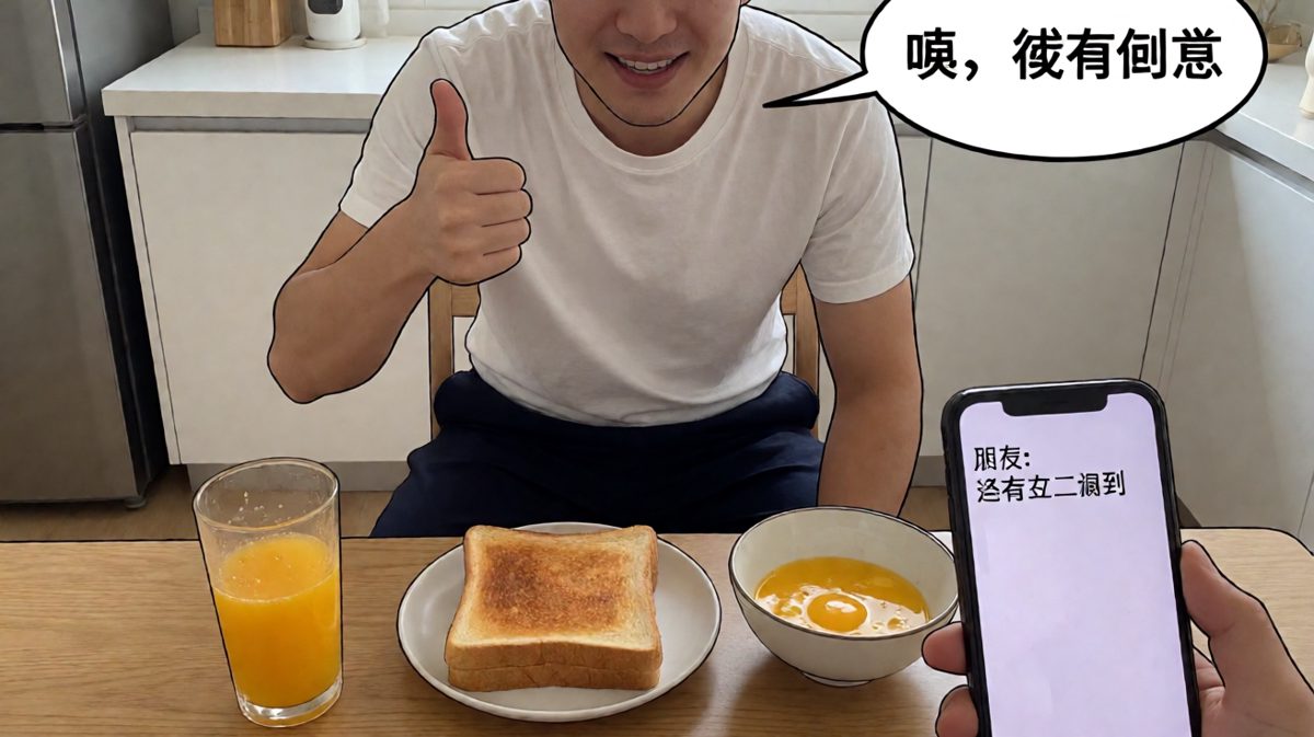 将就吃完，朋友马上到