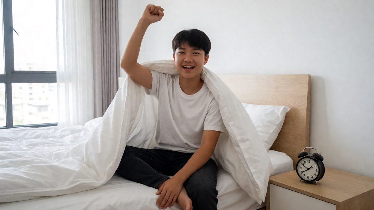 哈哈哈！今天又赢了闹钟！