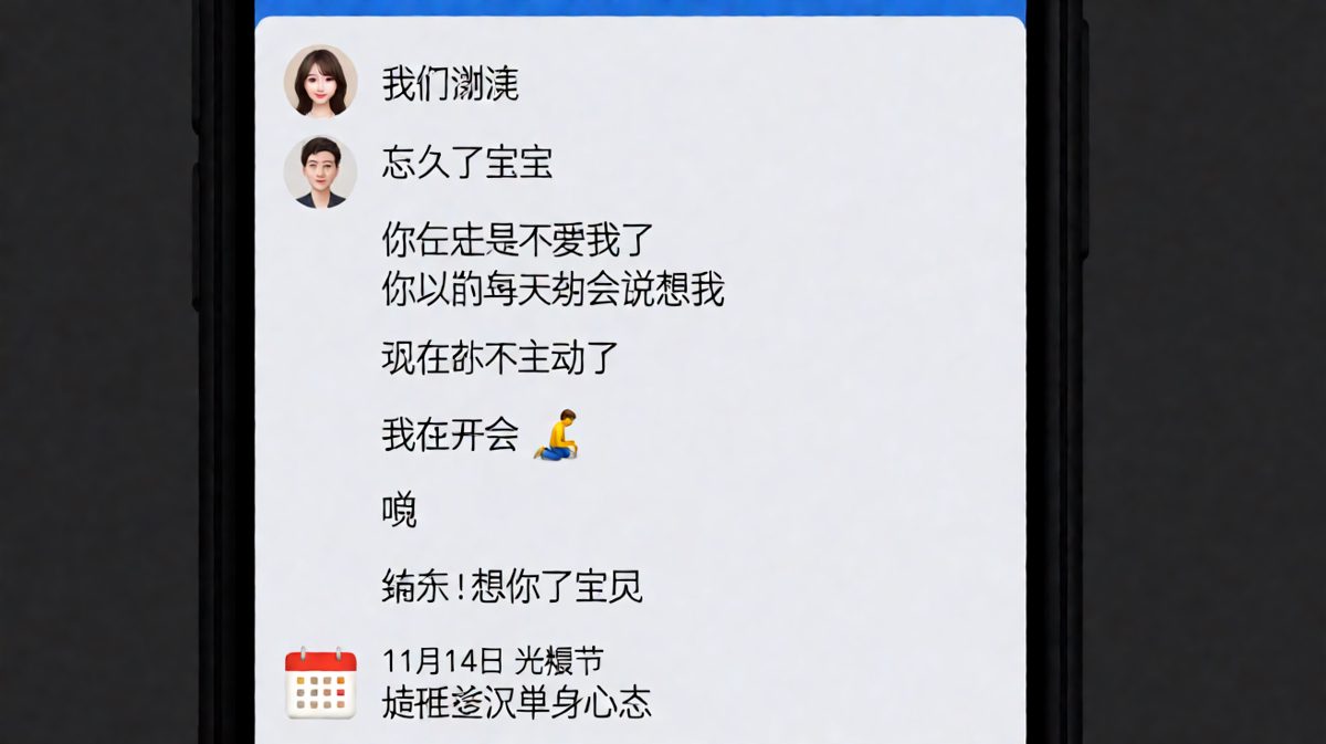女生小题大做试探，最后反转是光棍节提前热身