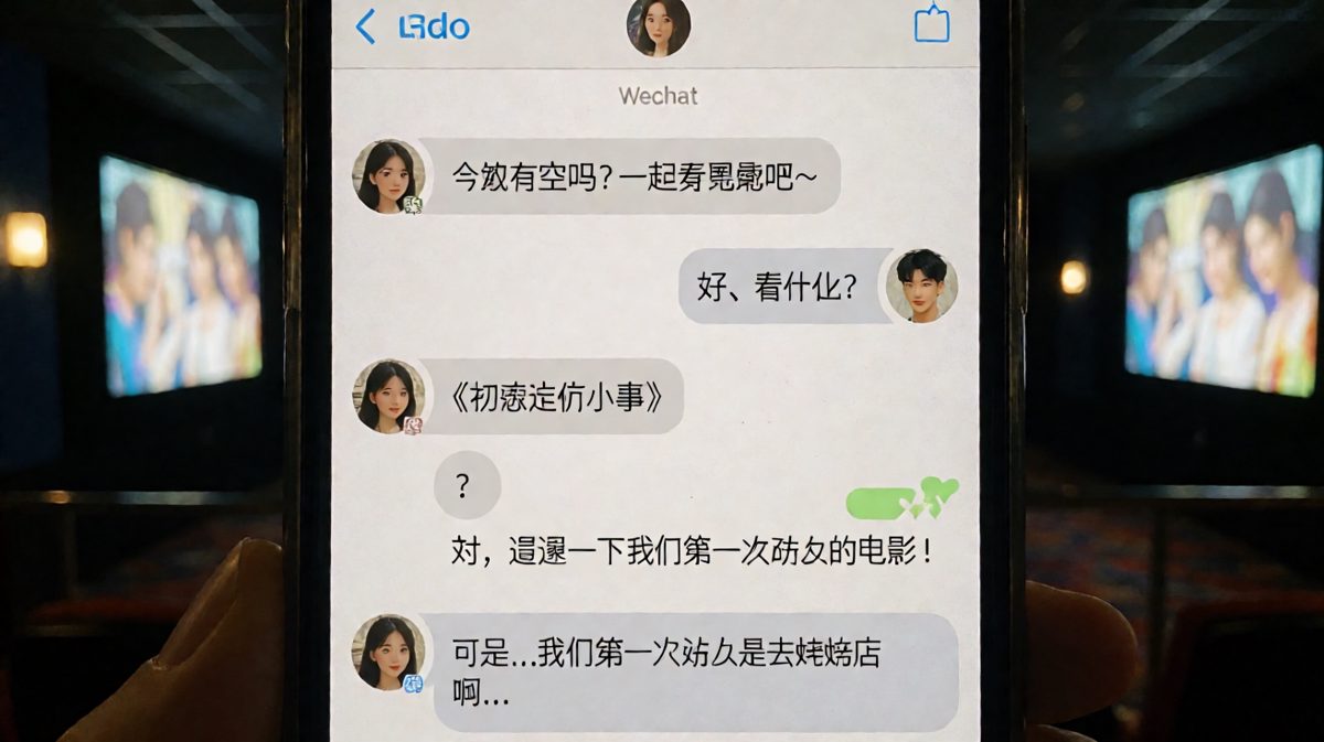 女生想浪漫重温首次约会，却忘记实际场景是烧烤店而非电影