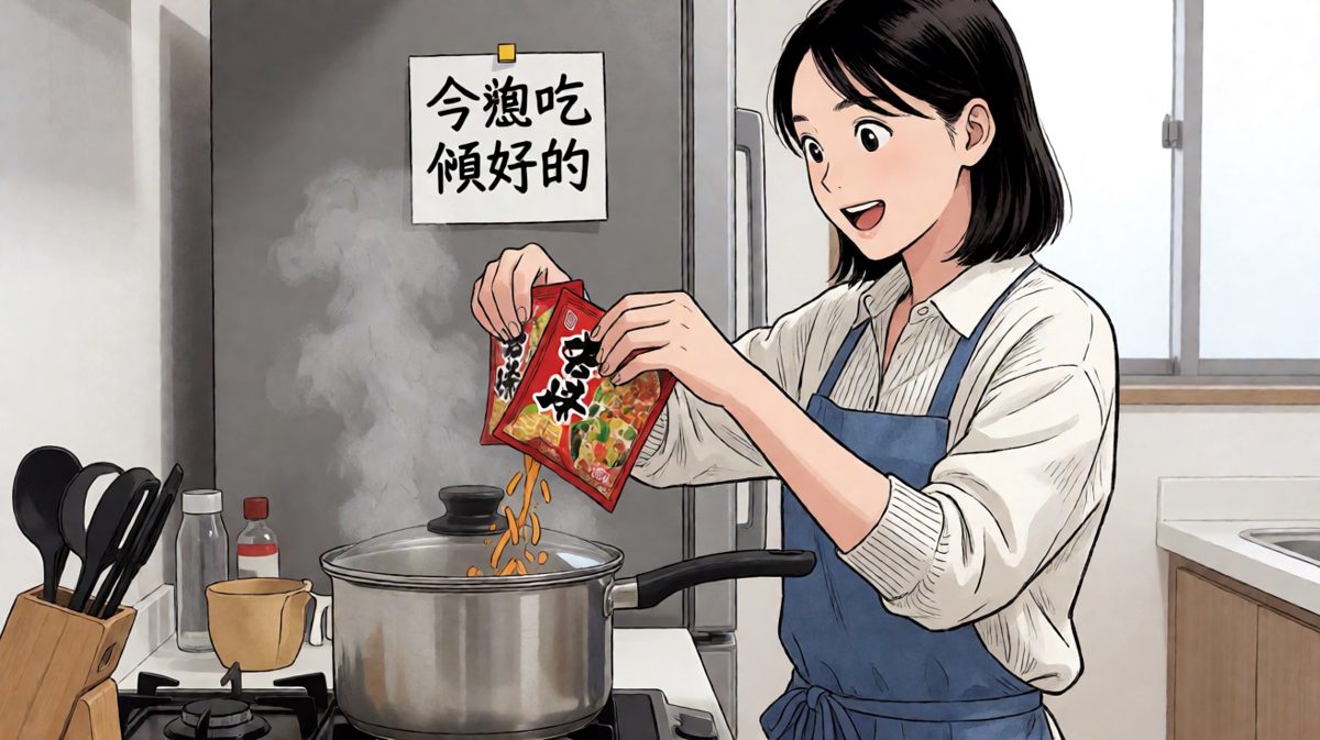 深夜下班，决定给自己煮一碗豪华泡面犒劳自己