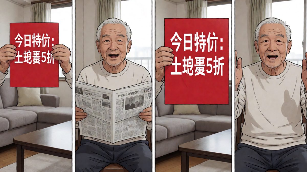 大爷收到特价情报，兴奋出击！