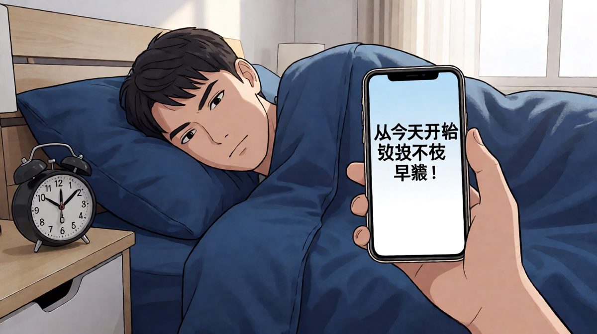 早起立下减肥誓言，誓死不吃早餐。