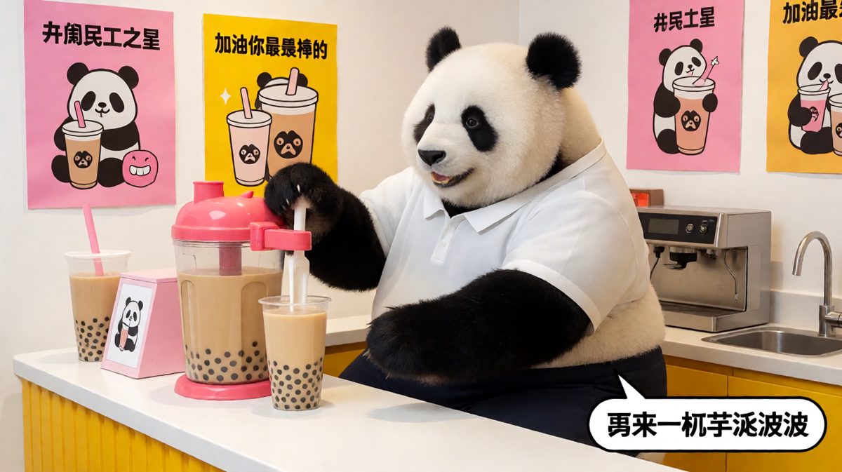 周一早八的熊猫，灵魂已经去度了个假