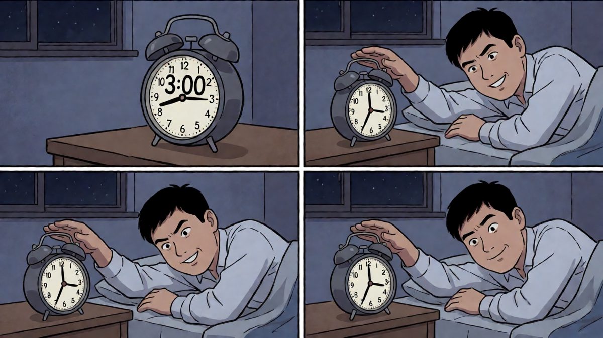 闹钟三点响，我第一个醒了！