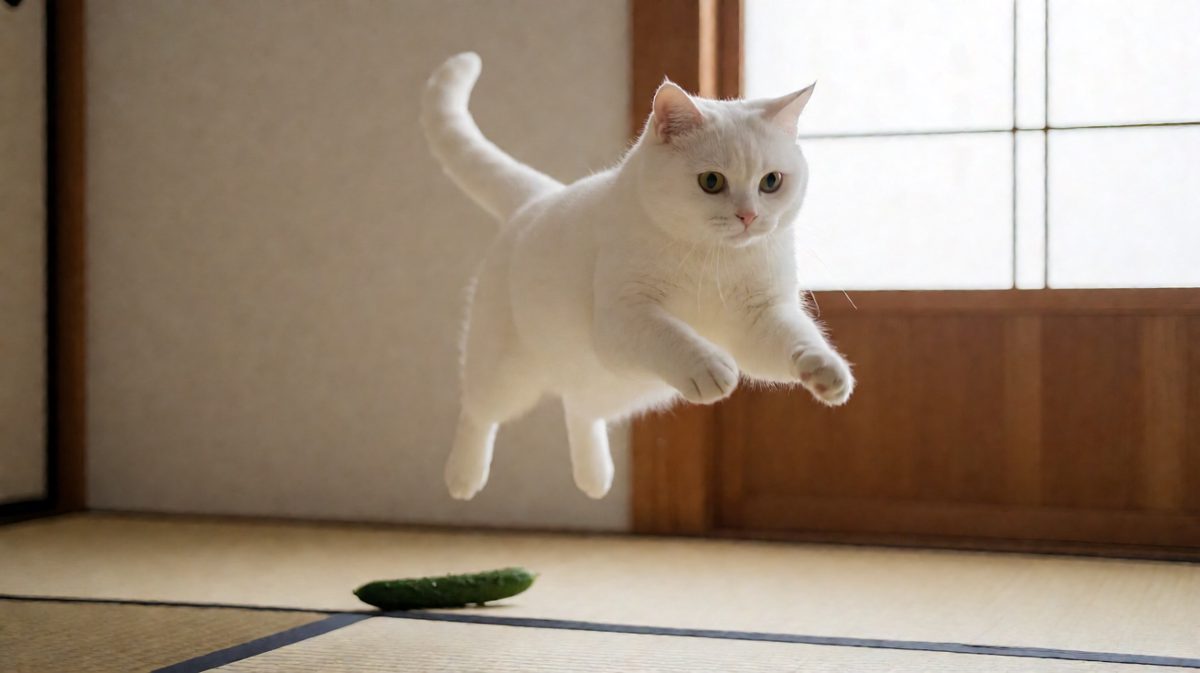 猫的命也是命，看见蔬菜直接起飞。