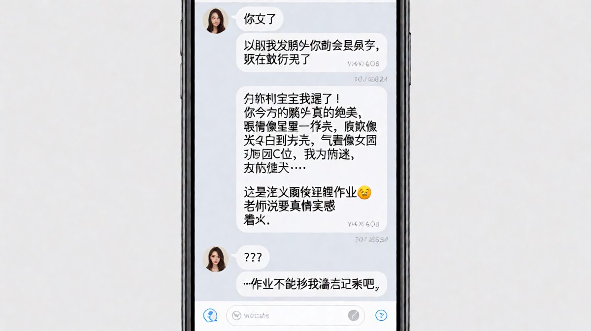 阅读理解式夸夸，作业抄聊天记录翻车现场