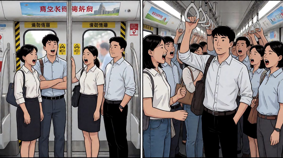 早高峰地铁，物理意义上的'社畜'