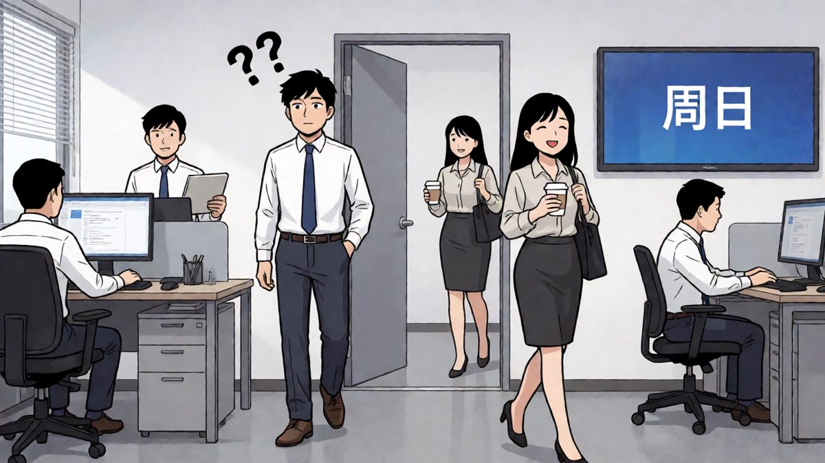 同事淡淡一句：今天是周日啊……