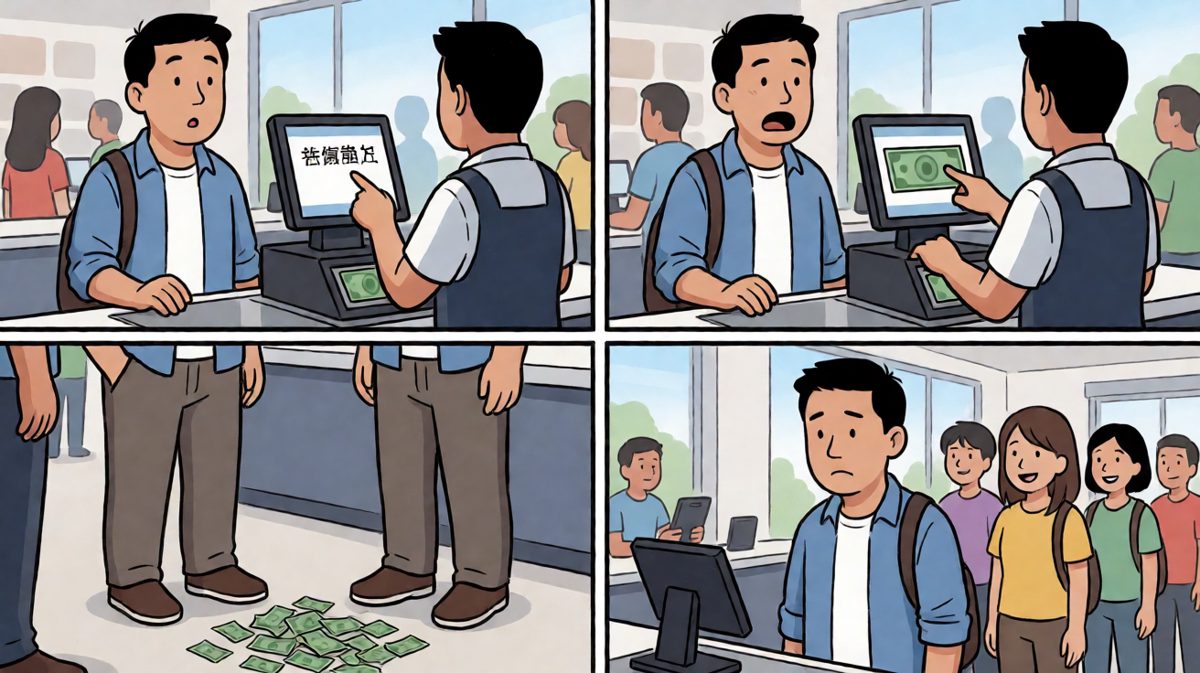 结账时才发现自己穷得叮当响