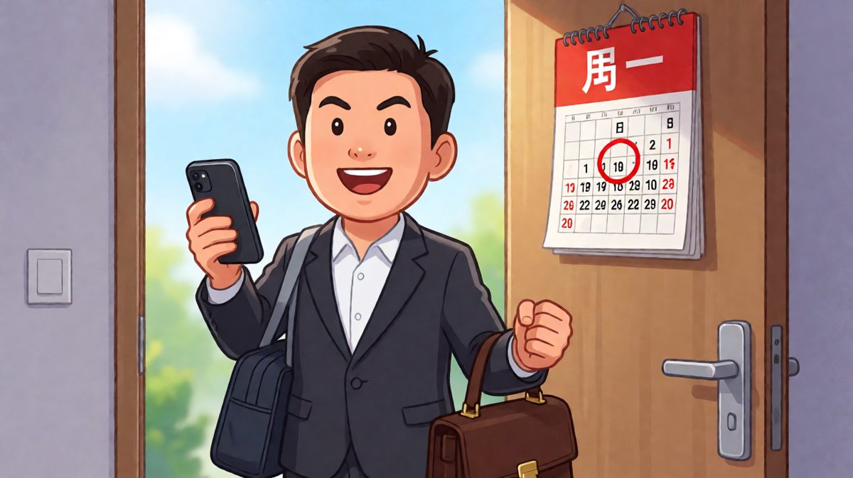 信心满满准备出门上班