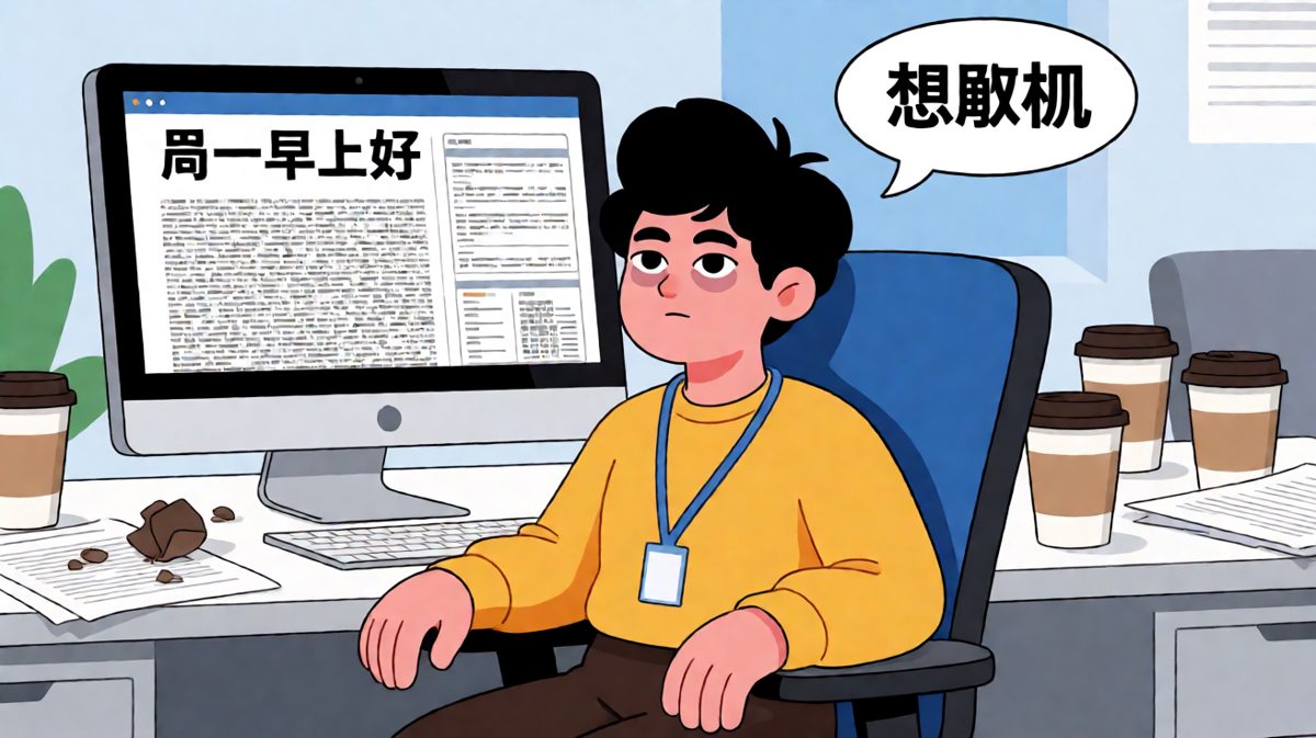 周一早上：身体到了，灵魂还在床上