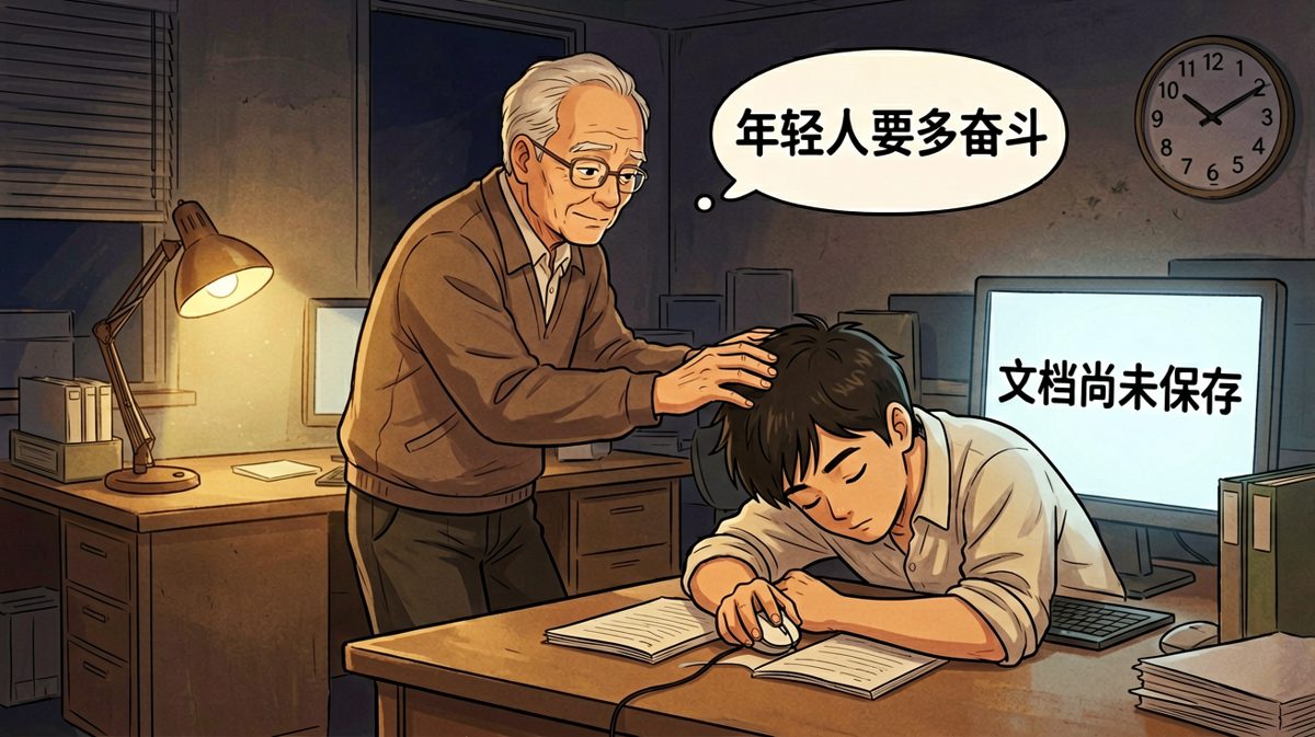 老板欣慰员工加班，殊不知人早已睡死过去
